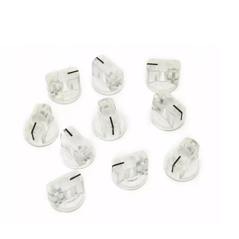 Clear Davies 1510 Style Pointer Knobs - 1/4" Set Screw for Amps & Pedals (Set of 10)